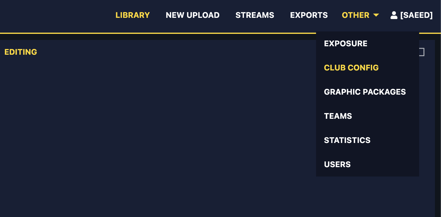 Open Club config from the Other menu