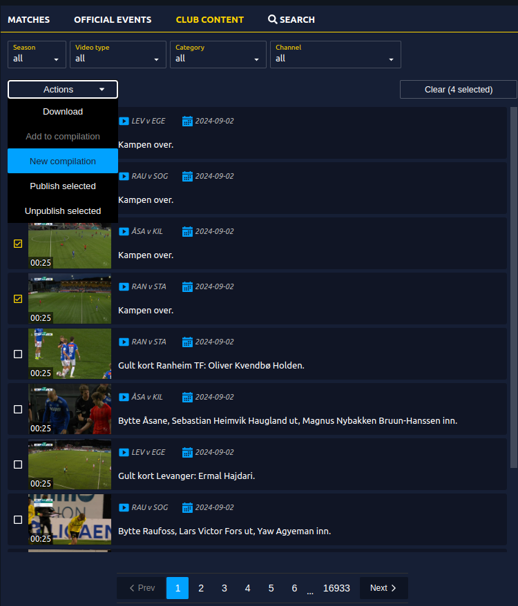 Choose Compilation Action