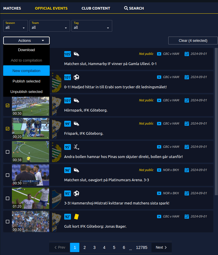 Choose Compilation Action