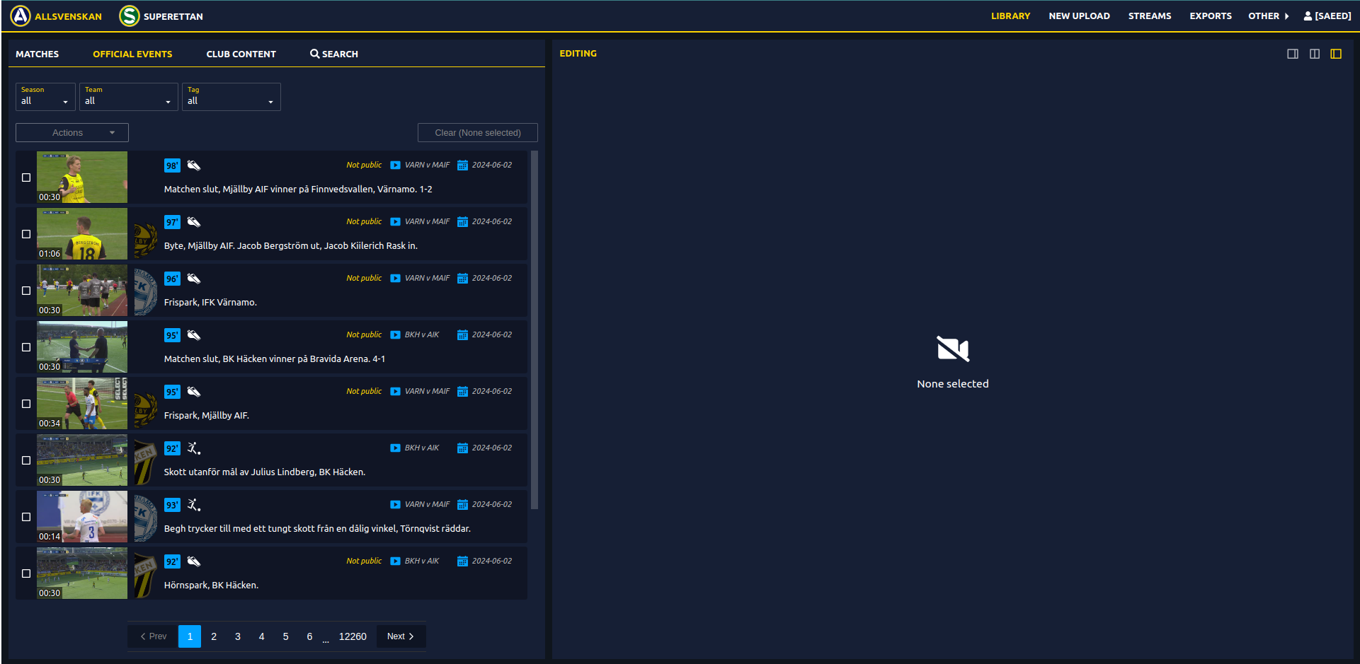 Navigate to Official Events