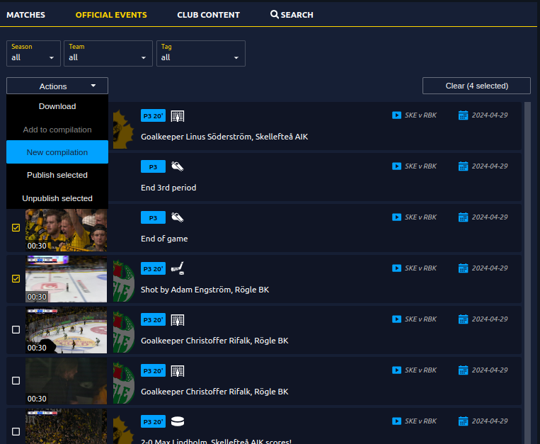 Choose Compilation Action