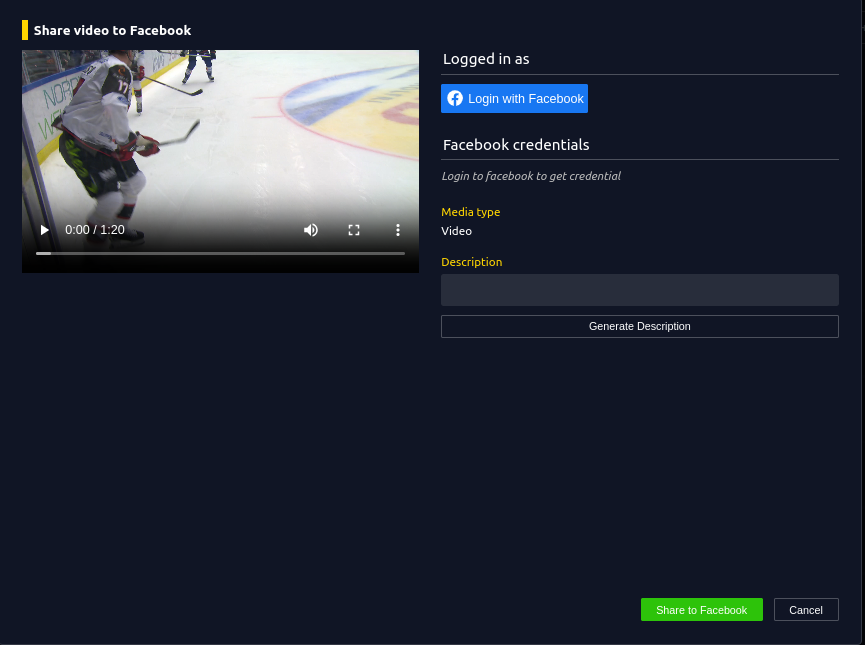 Facebook Share Window Screenshot