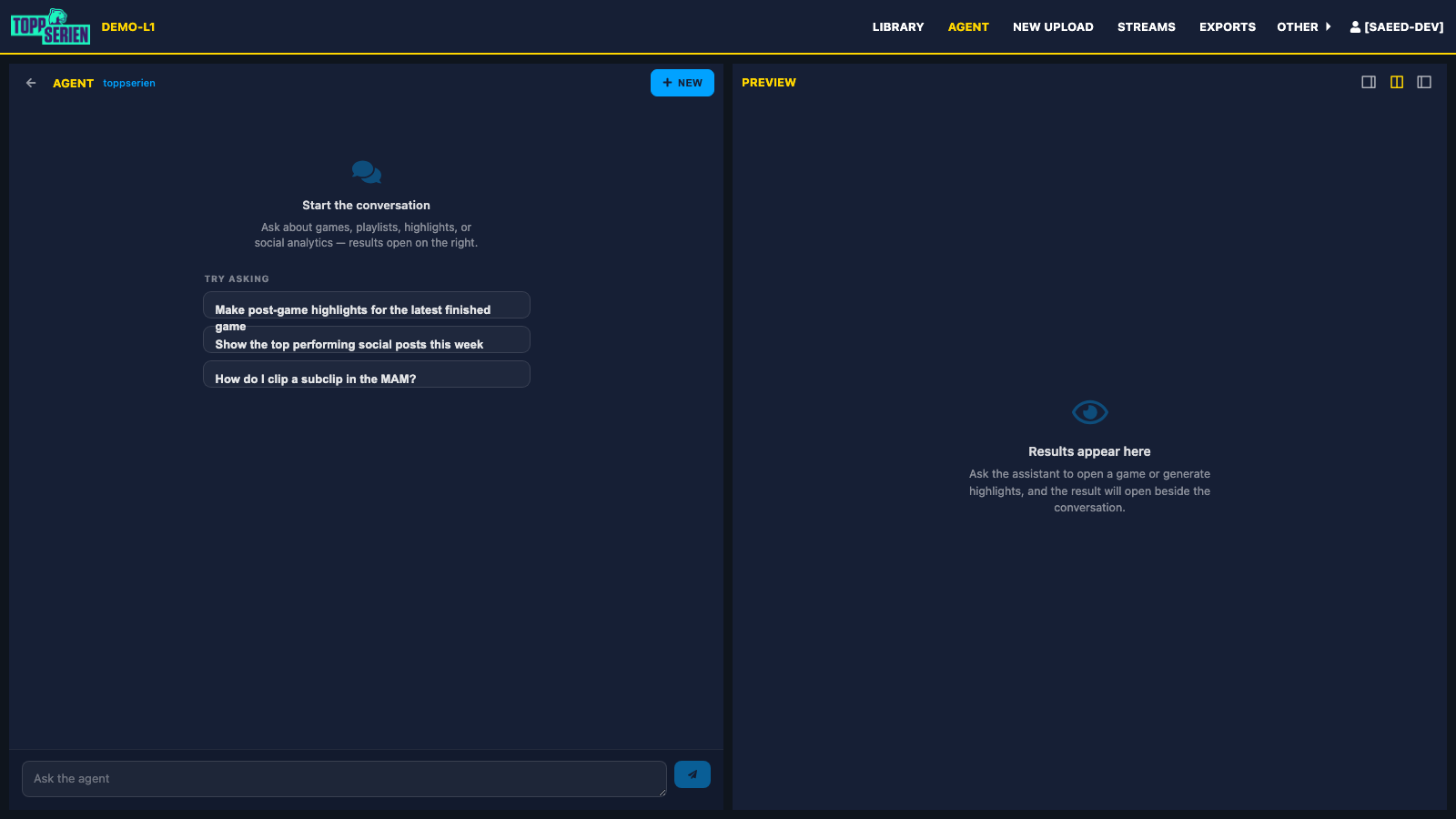 Agent workspace