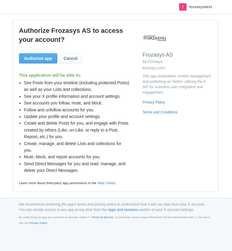 Permissions Screenshot