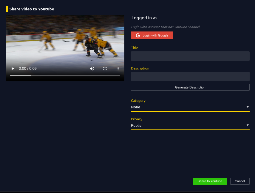 YouTube Share Window Screenshot
